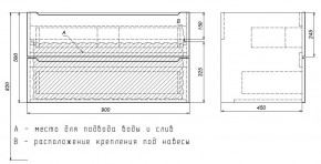 Тумба под раковину Uperwood Tanos 90 см, подвесная, белая матовая в Березниках - berezniki.mebel24.online | фото 3