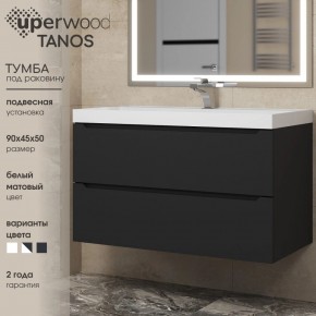 Тумба под раковину Uperwood Tanos 90 см, подвесная, черная матовая в Березниках - berezniki.mebel24.online | фото 3