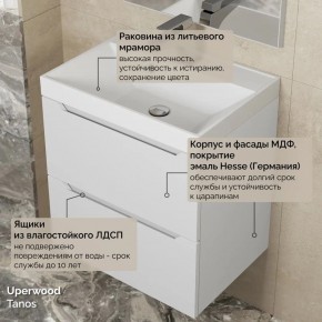 Тумба с раковиной Uperwood Tanos 50 см, подвесная, белая матовая в Березниках - berezniki.mebel24.online | фото 6